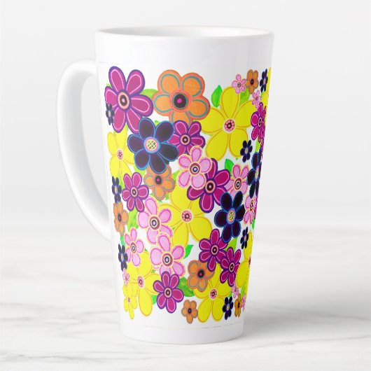 Helle Abstrakte Blume Art Milchtasse (Linke Ecke)