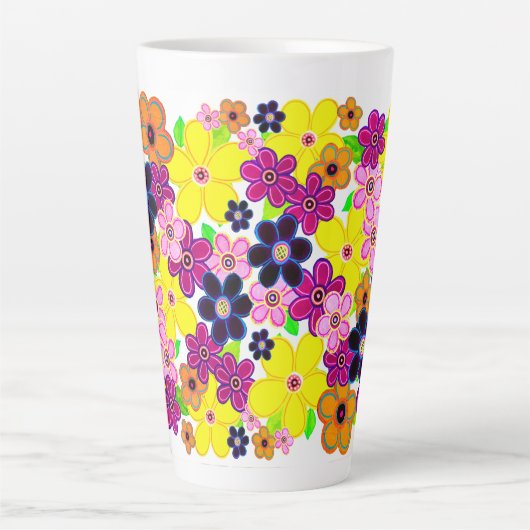 Helle Abstrakte Blume Art Milchtasse (Vorderseite)