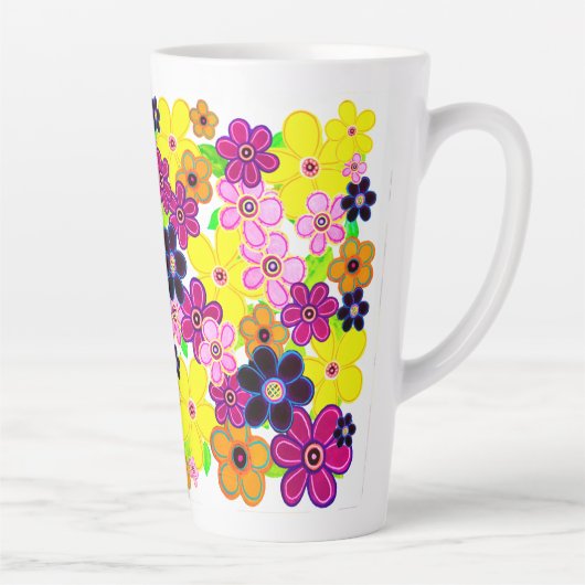 Helle Abstrakte Blume Art Milchtasse (Rechts)