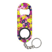 Helle Abstrakte Blume Art Mini Flaschenöffner (Rückseite)