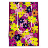 Helle Abstrakte Blume Art Mittlere Geschenktüte (Rückseite)