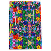 Helle Abstrakte Blume Art Mittlere Geschenktüte (Vorderseite)