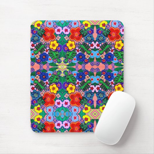 Helle Abstrakte Blume Art Mousepad (Mit Mouse)
