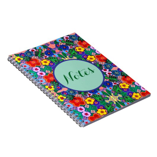 Helle Abstrakte Blume Art Notizblock (Rechte Seite)