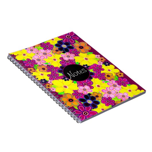 Helle Abstrakte Blume Art Notizblock (Rechte Seite)