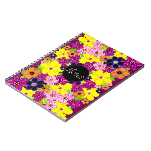 Helle Abstrakte Blume Art Notizblock (Linke Seite)