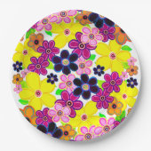 Helle Abstrakte Blume Art Pappteller (Vorderseite)