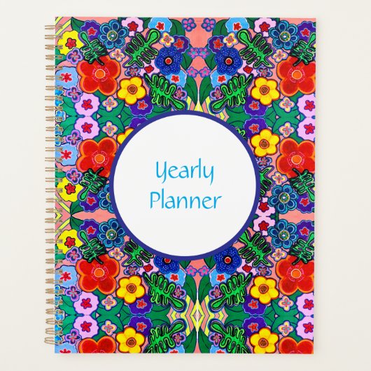 Helle Abstrakte Blume Art Planer (Vorderseite)