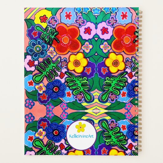 Helle Abstrakte Blume Art Planer (Rückseite)