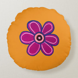 Helle Abstrakte Blume Art Rundes Kissen