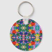 Helle Abstrakte Blume Art Schlüsselanhänger (Vorderseite)
