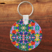 Helle Abstrakte Blume Art Schlüsselanhänger (Vorderseite)