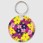 Helle Abstrakte Blume Art Schlüsselanhänger (Vorderseite)