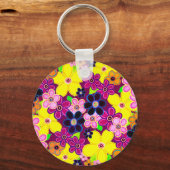 Helle Abstrakte Blume Art Schlüsselanhänger (Vorderseite)