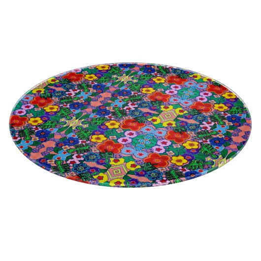 Helle Abstrakte Blume Art Schneidebrett (Ecke)