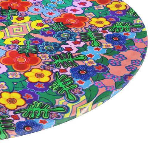 Helle Abstrakte Blume Art Schneidebrett (Ecke)