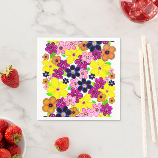 Helle Abstrakte Blume Art Serviette (Beispiel)