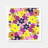 Helle Abstrakte Blume Art Serviette (Vorderseite)