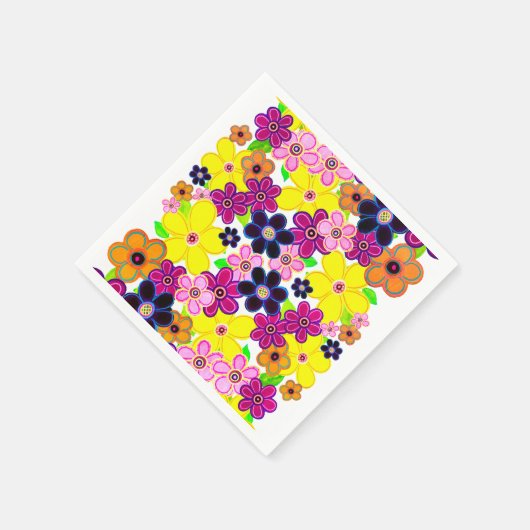 Helle Abstrakte Blume Art Serviette (Ecke)