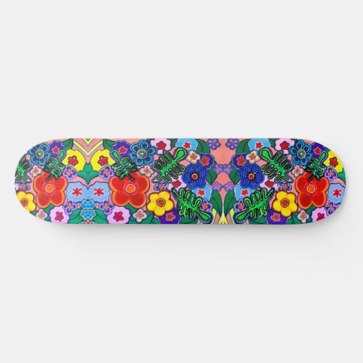 Helle Abstrakte Blume Art Skateboard (Horizontal)