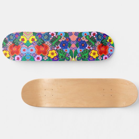 Helle Abstrakte Blume Art Skateboard (Horizontal)