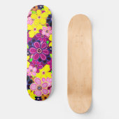 Helle Abstrakte Blume Art Skateboard (Vorderseite)