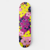 Helle Abstrakte Blume Art Skateboard (Vorderseite)