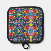 Helle Abstrakte Blume Art Topflappen (Vorderseite)