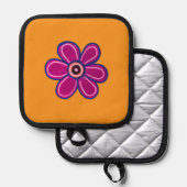 Helle Abstrakte Blume Art Topflappen (Vorderseite/Rückseite)