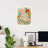 Helle abstrakte Blumen-Botanik-Kunst,Frühlingsblum Poster (Heimbüro)
