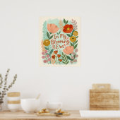 Helle abstrakte Blumen-Botanik-Kunst,Frühlingsblum Poster (Küche)