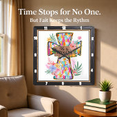 Helle Abstrakte Blüte Er ist Risskreuz. Quadratische Wanduhr