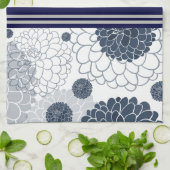 Helle abstrakte Dahlienblüten Geschirrtuch (Gefaltet)