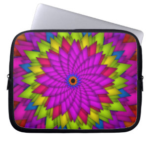 Helle Abstrakte farbige Blume Laptopschutzhülle