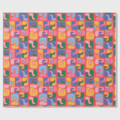 Helle, Abstrakte Formen in Gelbblau Geschenkpapier (Flach)