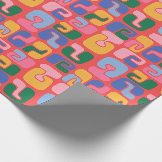 Helle, Abstrakte Formen in Gelbblau Geschenkpapier (Ecke)