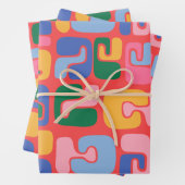 Helle, Abstrakte Formen in Gelbblau Geschenkpapier Set (Beispiel)