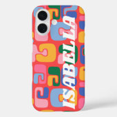 Helle Abstrakte Formen Personalisierter Name Case-Mate iPhone Hülle (Rückseite)