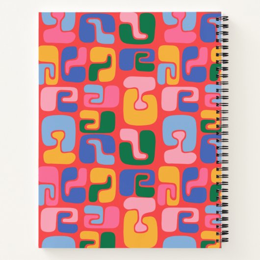 Helle Abstrakte Formen Personalisierter Name Notizblock (Rückseite)