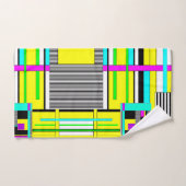 Helle abstrakte geometrische Neonmuster werfen Säu Badhandtuch Set (Handtuch)