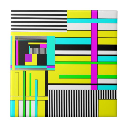 Helle abstrakte geometrische Neonmuster werfen Säu Fliese (Vorderseite)