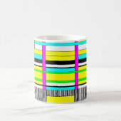 Helle abstrakte geometrische Neonmuster werfen Säu Kaffeetasse (Mittel)