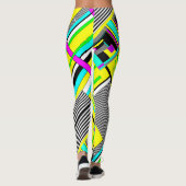 Helle abstrakte geometrische Neonmuster werfen Säu Leggings (Rückseite)