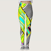 Helle abstrakte geometrische Neonmuster werfen Säu Leggings (Vorderseite)