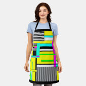 Helle abstrakte geometrische Neonmuster werfen Säu Schürze (Getragen)