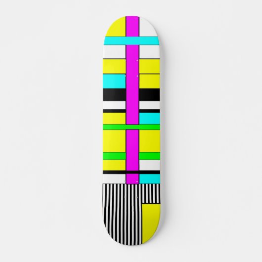 Helle abstrakte geometrische Neonmuster werfen Säu Skateboard (Vorne)