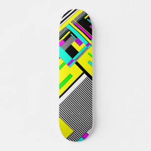 Helle abstrakte geometrische Neonmuster werfen Säu Skateboard