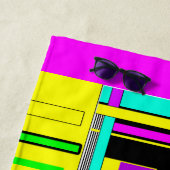 Helle abstrakte geometrische Neonmuster werfen Säu Strandtuch (Beispiel)