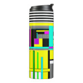 Helle abstrakte geometrische Neonmuster werfen Säu Thermosbecher (Nach links gedreht)