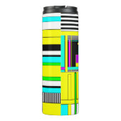 Helle abstrakte geometrische Neonmuster werfen Säu Thermosbecher (Rückseite)